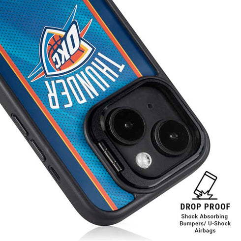 NBA Oklahoma City Thunder Blue Jersey iPhone 15 Kickstand Case